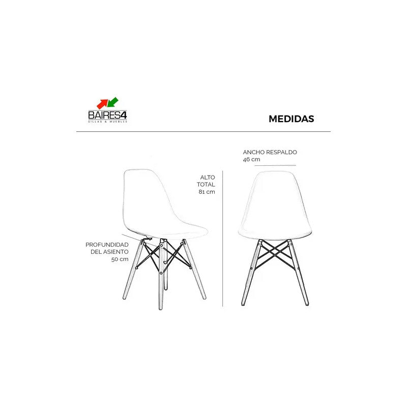 Silla Eames X4 Diseño Living Comedor Cocina X4  Negro