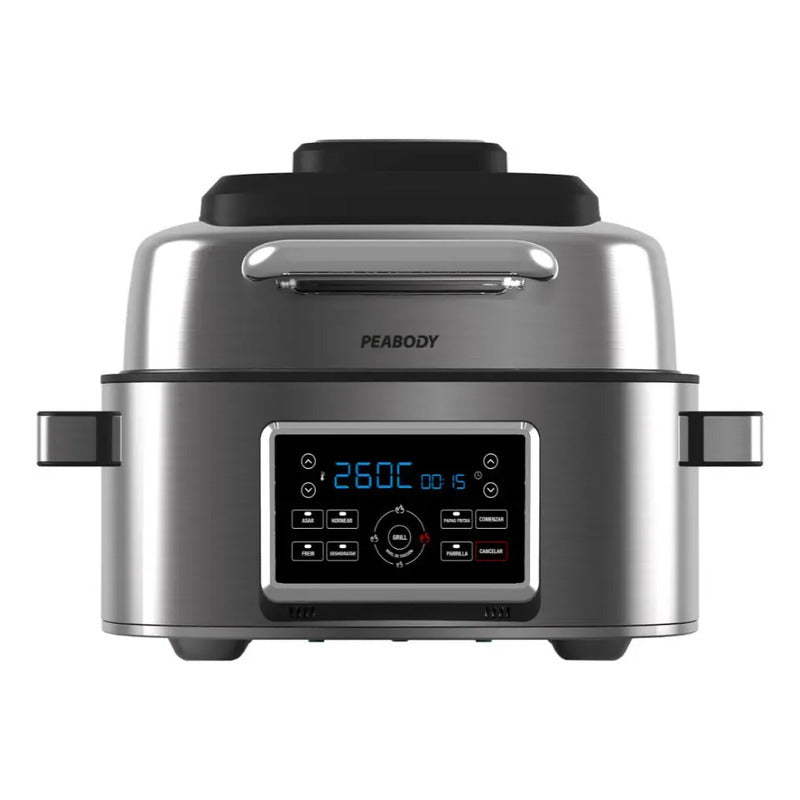 Freidora De Aire Peabody Con Grill 6 Litros 1600 Watts Pe-afg01ix Color Plateado