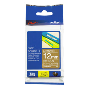 Cinta Brother Laminada Oro Sobre Negro Tze334 12 Mm X 8m Dorado