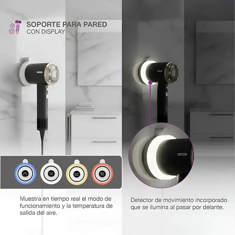 Secador Pelo Difusor Peabody Pe-spdc03n Frío Calor Con Soporte Negro
