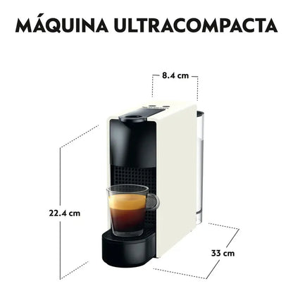 Cafetera Nespresso Essenza Mini + Aeroccino + 50 Capsulas Blanco