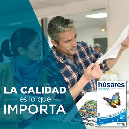 Resma Papel Husares Design A4 X100 Hojas 150gr Color Blanco