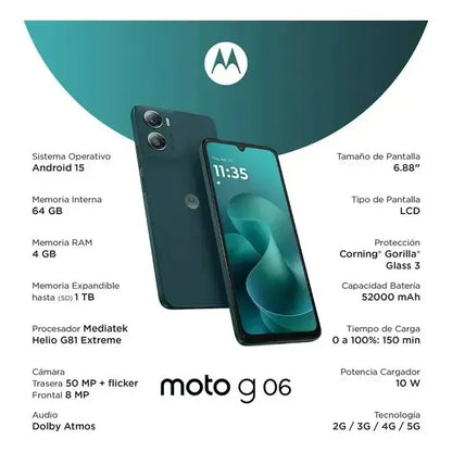 Moto G06 64gb Nfc Tapestry Azul
