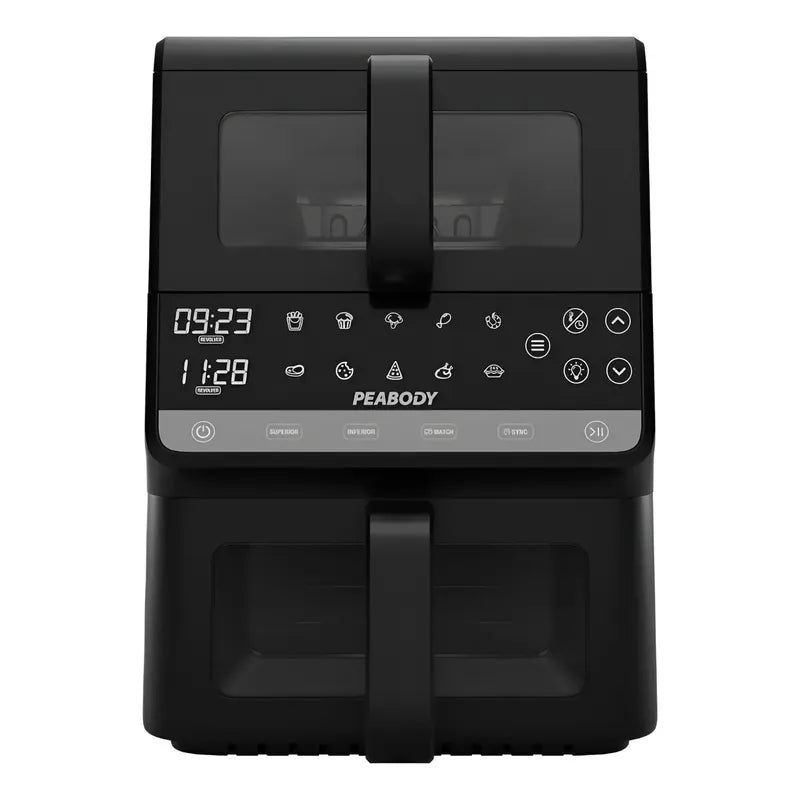 Freidora De Aire Peabody Pe-afdl104n Doble Canasta 10 L Negro