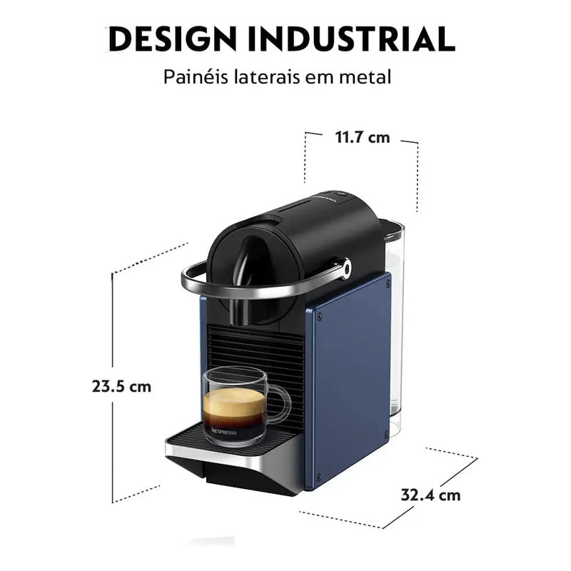 Cafetera Nespresso Pixie Redesign Azul Y Negra Para Café En Color Azul Y Negro