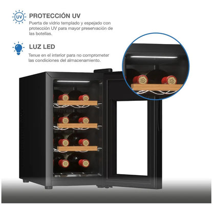 Cava De Vinos Termoeléctrica Peabody Pe-cvt08n 8 Botellas