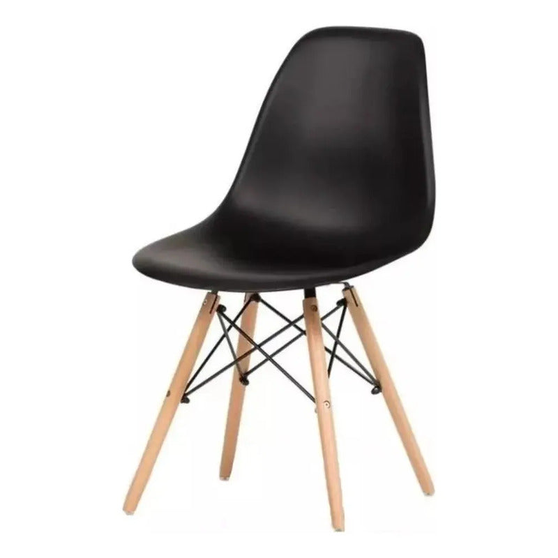 Silla De Comedor Eames, Estructura Color Negro, 4 Unidades Negro