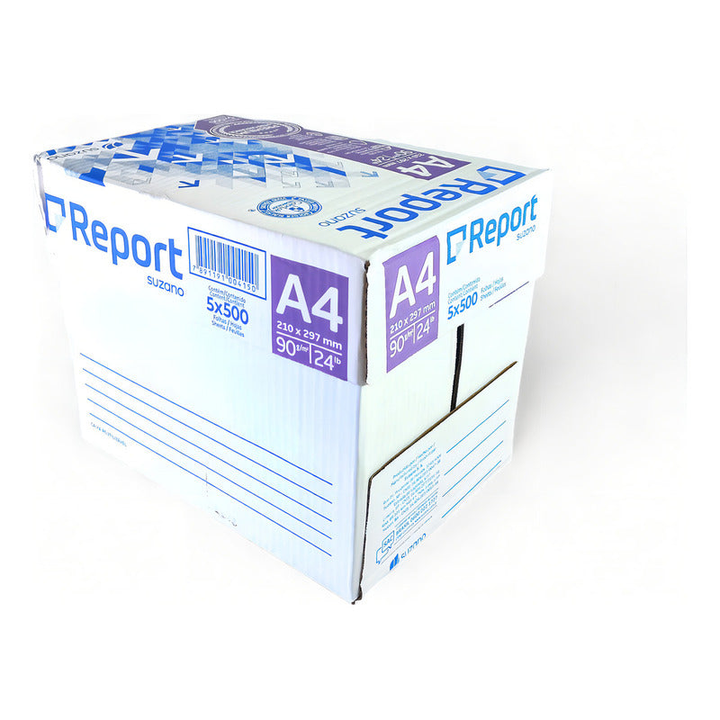 Resma Report A4 90gr Multifuncion Caja X 5 Unidades Blanco