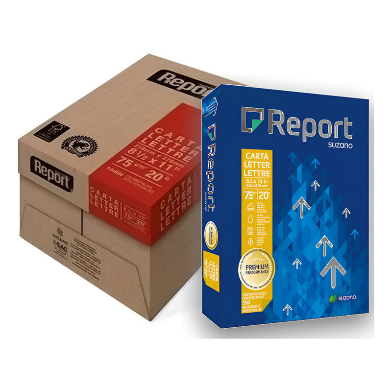 Resmas Report Carta 75 Grs Caja X 10 Unidades Blanco