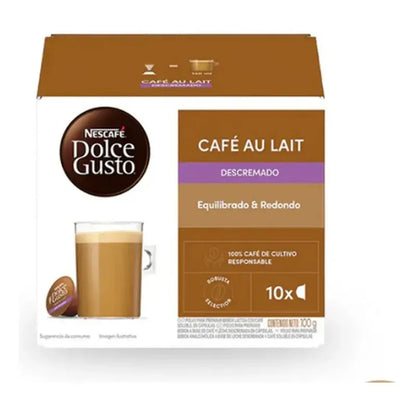 Café Con Leche Descremada En Cápsula Nescafé Dolce Gusto X 10 Unidades