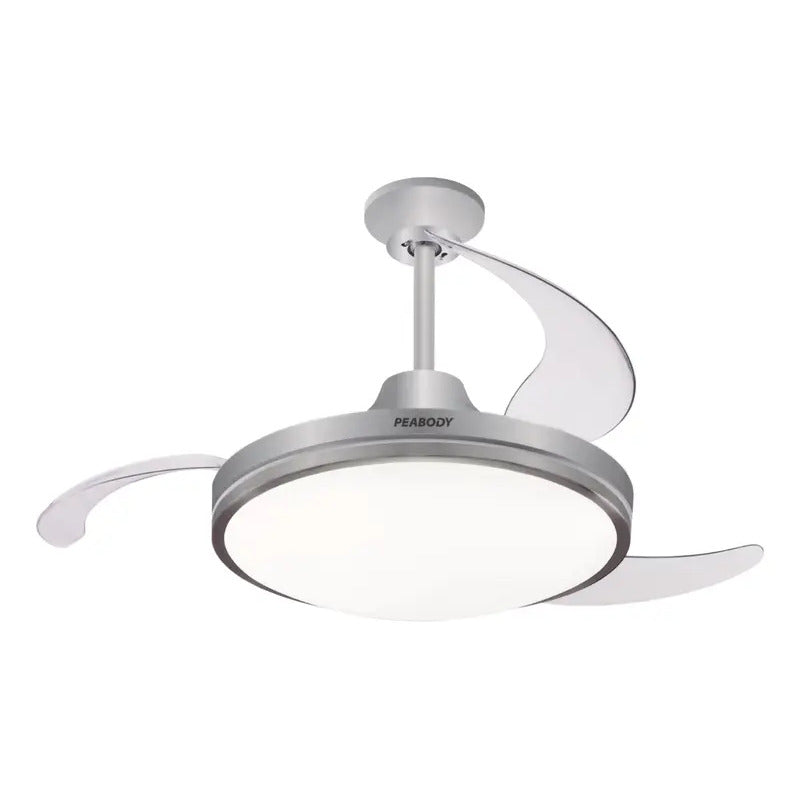 Ventilador De Techo Peabody Pe-vtrdc425s 42 Retráctil Cantidad De Aspas 3 Estructura Silver Aspas Silver Diámetro 1.067 M Frecuencia Wats Material De Las Aspas Acrílico Plateado