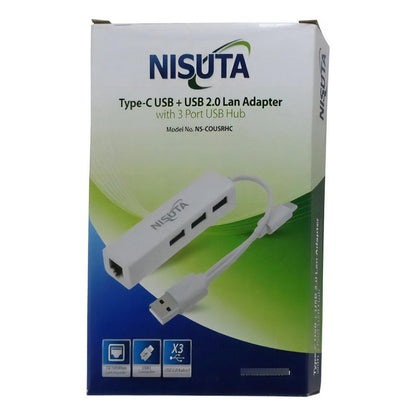 Hub Usb-c 4 Puertos Nisuta Ns-cousrhc A Usb A Y Usb C Color Blanco
