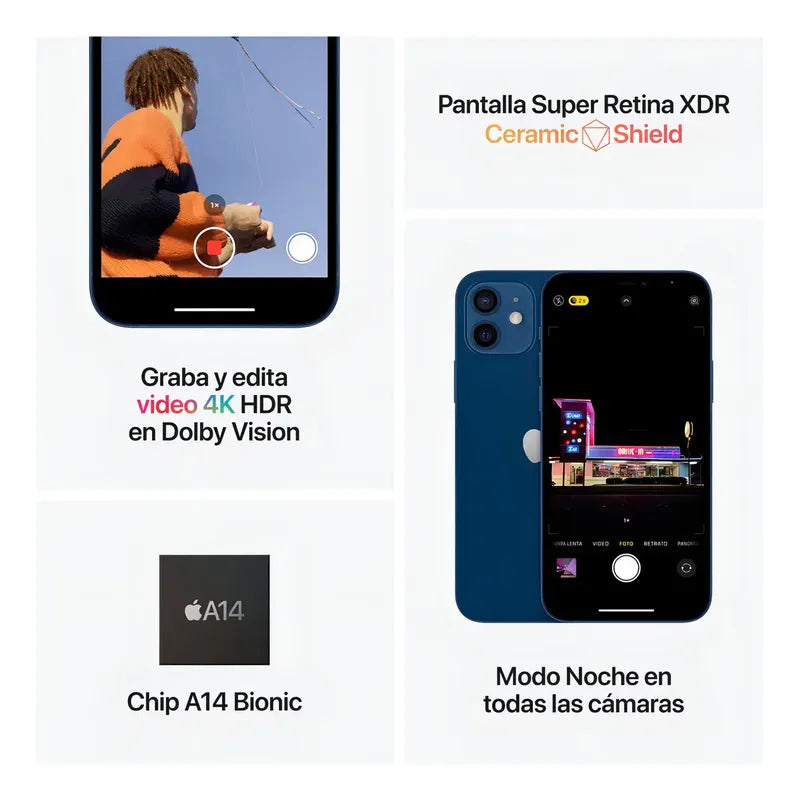iPhone 12 Dual Sim 128 Gb Azul - Excelente (Reacondicionado)