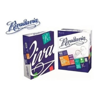 Repuesto Rivadavia N°3 Con Banda X 480 Cuadriculado Blanco Mate