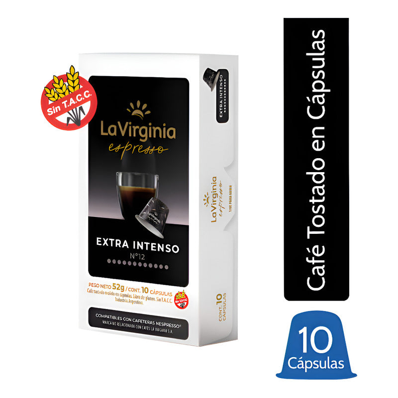 Café Extra Intenso N12 En Cápsula La Virginia Nespresso Sin Tacc