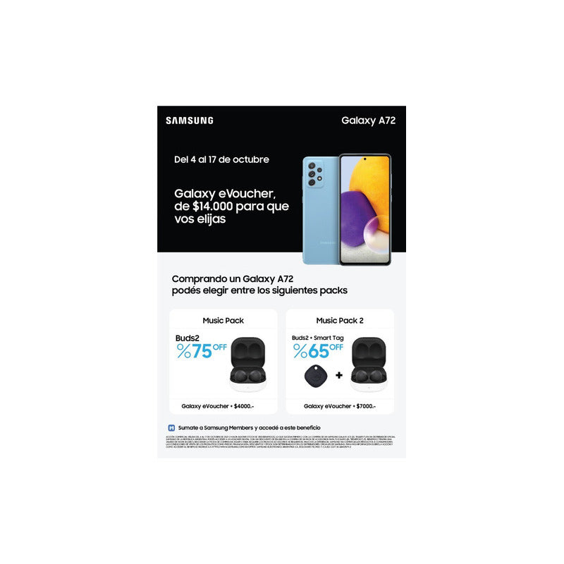 Celular Samsung Galaxy A72 128gb + 6gb Ram 90hz Color Violeta - Aceptable (Reacondicionado)