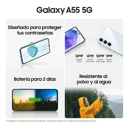 Samsung Galaxy Galaxy A55 5g Dual Sim 256 Gb Azul Claro 8 Gb Ram - Bueno (Reacondicionado) Celeste