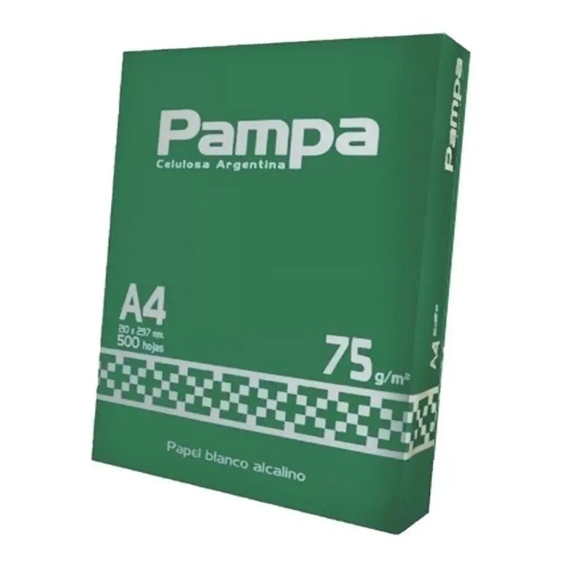 Resma A4 Pampa 75gr Papel Blanco 500 Hojas  Blanco