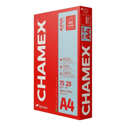 Resma Chamex A4 75grs Color Celeste