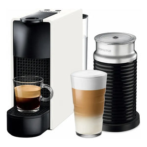 Cafetera Nespresso Essenza Mini + Aeroccino + 50 Capsulas Blanco