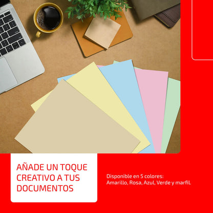 Resma Chamex A4 75grs Color Celeste
