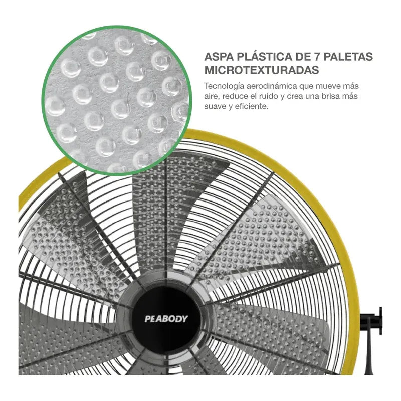 Ventilador De Piso Peabody Pe-vtb1630na 40.64 Cm Negro Y Amarillo 7