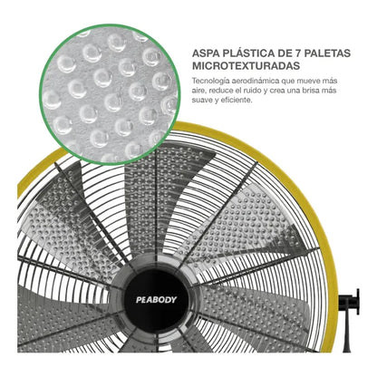 Ventilador De Piso Peabody Pe-vtb1630na 40.64 Cm Negro Y Amarillo 7
