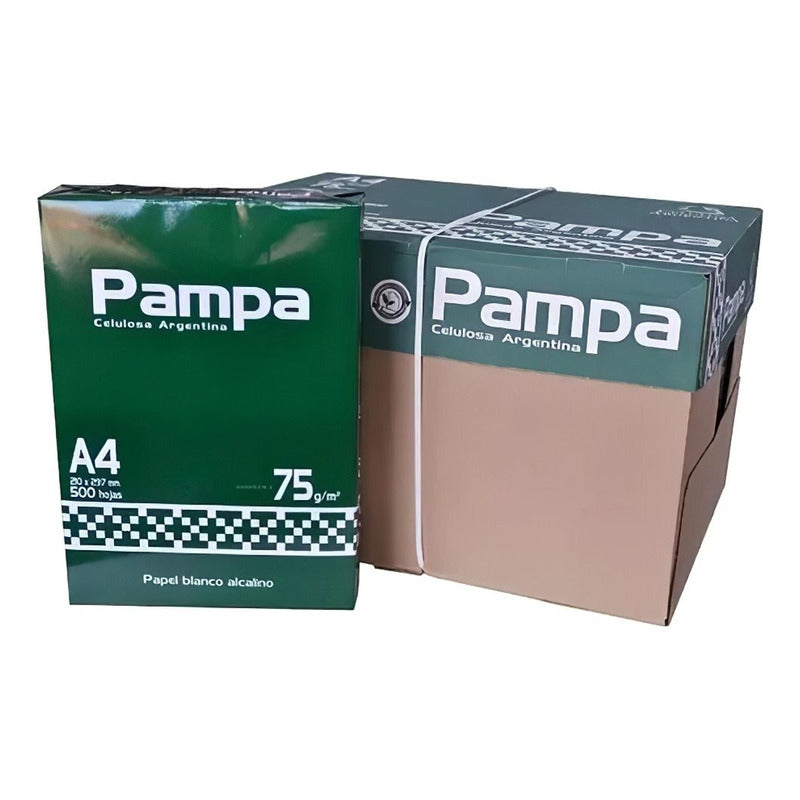Kit 10 Resma A4 Pampa 500 Hojas 75gr Papel Blanco Caja