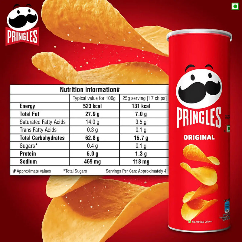Papas Fritas Pringles Tubo 104g Sabor Original Snack Pringle
