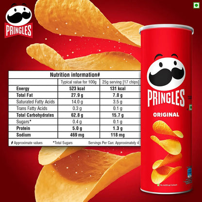 Papas Fritas Pringles Tubo 104g Sabor Original Snack Pringle