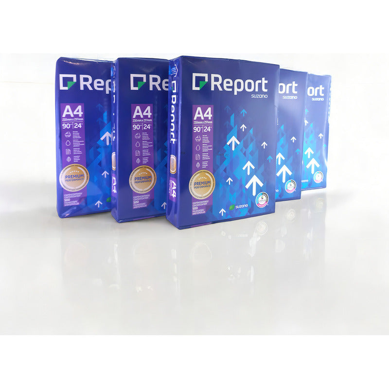 Resma Report A4 90gr Multifuncion Caja X 5 Unidades Blanco
