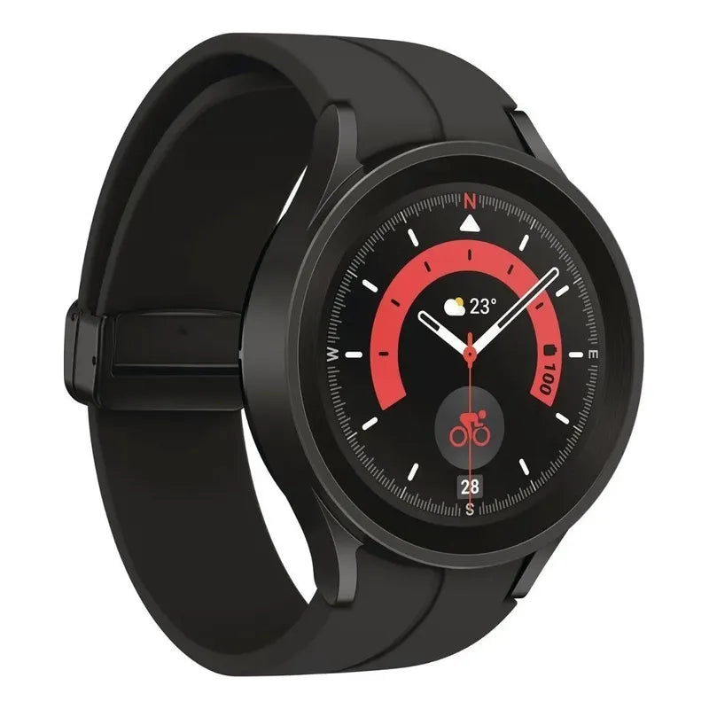 Samsung Galaxy Watch 5 Bt Pro Sm-r920 45mm Bluetooth Wifi Gps Black Titanium Malla Silicona 20mm - Excelente (Reacondicionado) Titanio Negro