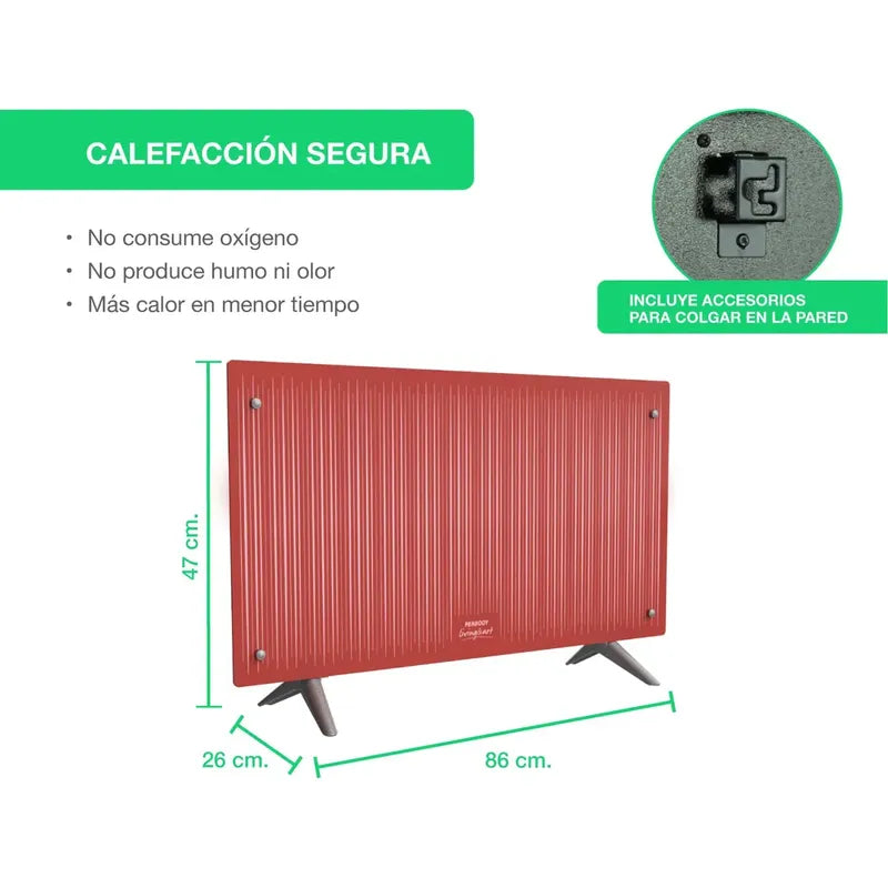 Vitroconvector Peabody Pe-vcy20rr Color Rojo 2000w Rojo