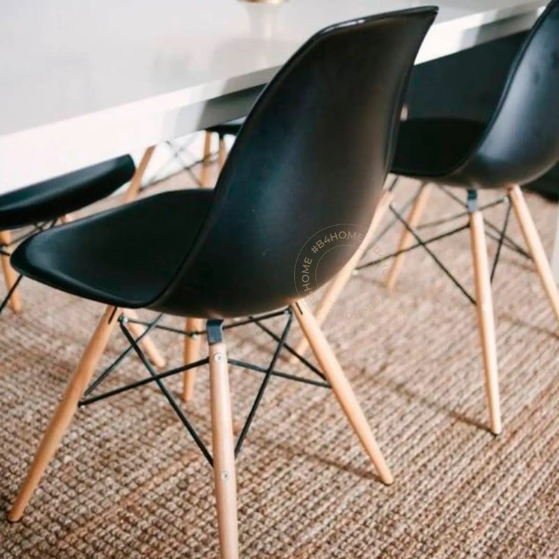 Silla Eames X4 Diseño Living Comedor Cocina Full Baires4 Cantidad De Sillas Por Set 4 Color De La Estructura De La Silla Negro Liso