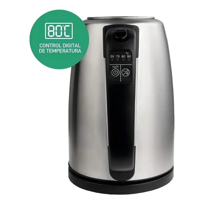 Pava Jarra Electrica Peabody Digital Acero 1,7lts Pe-dk1850 Plateado