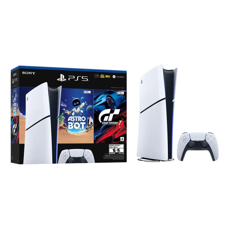 Consola Playstation 5 Slim Digital + Juegos Astro Bot Y Gt7 Cfi-2015 Sony Blanco
