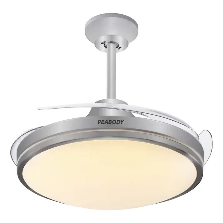 Ventilador De Techo Peabody Pe-vtrdc425s 42 Retráctil Cantidad De Aspas 3 Estructura Silver Aspas Silver Diámetro 1.067 M Frecuencia Wats Material De Las Aspas Acrílico Plateado