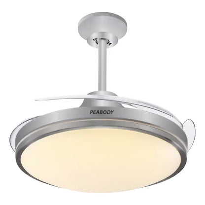 Ventilador De Techo Peabody Pe-vtrdc425s 42 Retráctil Cantidad De Aspas 3 Estructura Silver Aspas Silver Diámetro 1.067 M Frecuencia Wats Material De Las Aspas Acrílico Plateado