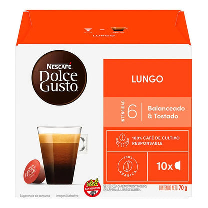 Café Lungo En Cápsula Nescafé Dolce Gusto Sin Tacc