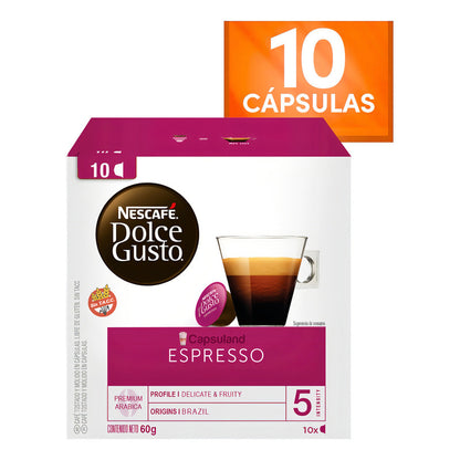 Café Espresso En Cápsula Nescafé Dolce Gusto Sin Tacc 10 Unidades