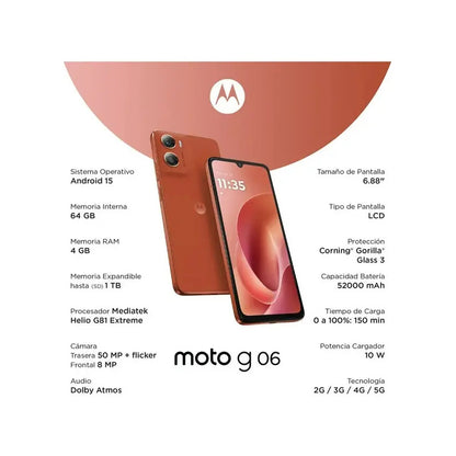 Motorola Moto G06 64gb - 4gb Ram Naranja